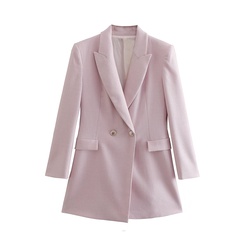 2022 spring new solid color slim long suit jacket