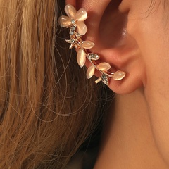 Fashion rhinestone opal flower ear clip single