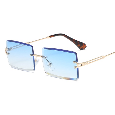 New fashion frameless trimmed square gradient sunglasses's discount tags
