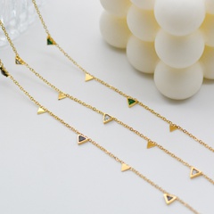 Simple Triangle Zircon Necklace Stainless Steel Fragment Necklace