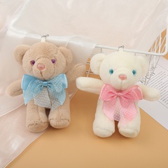 wholesale cute bow tie bear keychain clothes bag pendant plush toy doll