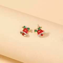 fashion diamond-studded bells pin small cute alloy earrings wholesale