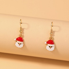 Christmas earrings creative small Santa Claus pendent alloy earrings
