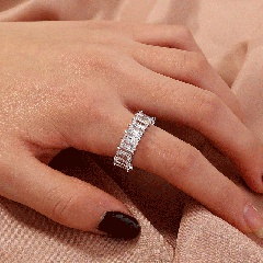 Fashion accessories diamond zircon colorful full circle shiny copper ring