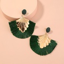 fashion creative exaggerated green tassel geometric alloy earringspicture8
