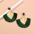 fashion creative exaggerated green tassel geometric alloy earringspicture10