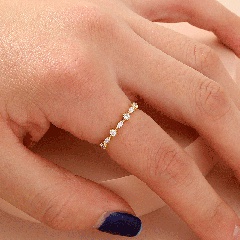 Fashion copper female zircon simple index finger ring