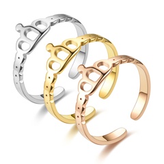 Fashion new crown titanium steel couple ring jewelry