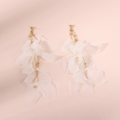 fashion handmade tassel cloth pendant earrings