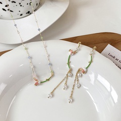 Fashion Color Crystal Beaded Pearl gemalte Tulpe-Halskette