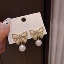 fashion retro butterfly pearl earrings alloy drop earringspicture9
