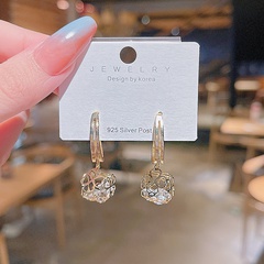 fashion square zircon pendant geometric copper earrings female