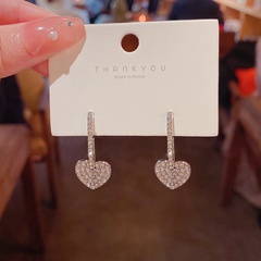 fashion full of diamond heart pendant alloy earrings female