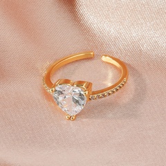Exquisite micro-set love zircon open ring ins trendy all-match light luxury ring