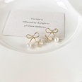 Fashion Pearl Opal Flower Bow Copper Stud Earringspicture11
