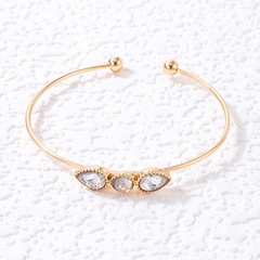AliExpress cross-border light luxury jewelry diamond-studded single-layer open bracelet geometric simple imitation zircon inlaid bracelet