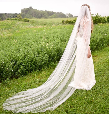 fashion white long veil large trailing veil wedding accessories's discount tags