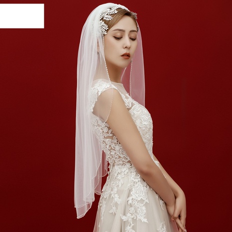 fashion bride beaded veil crystal pearl veil's discount tags