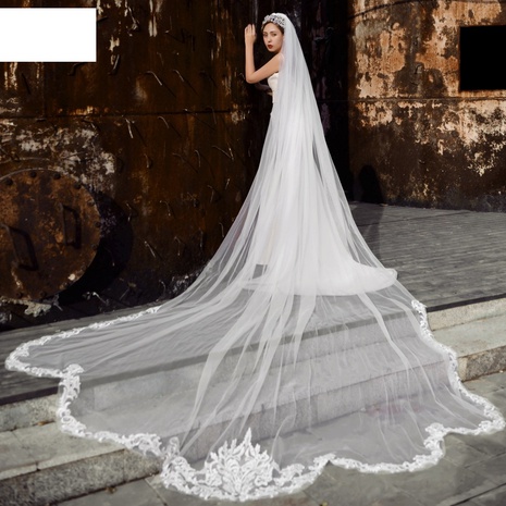 fashion wedding veil high-grade lace mopping soft yarn long veil's discount tags