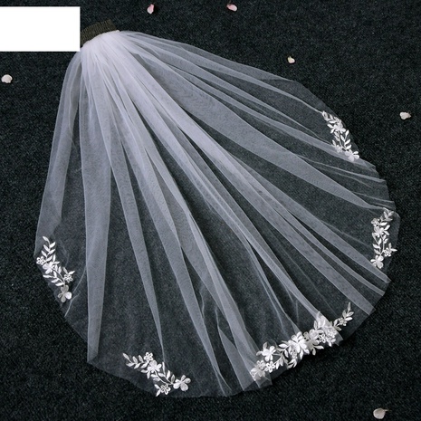 fashion simple bridal veil with comb lace veil's discount tags
