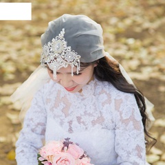 fashion retro bridal hat headwear crystal tassel veil