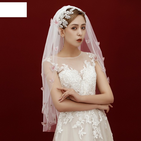fashion bridal veil hand-stitched butterfly veil's discount tags