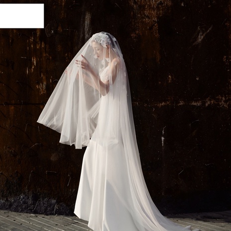 fashion bridal veil lace pearl double veil's discount tags