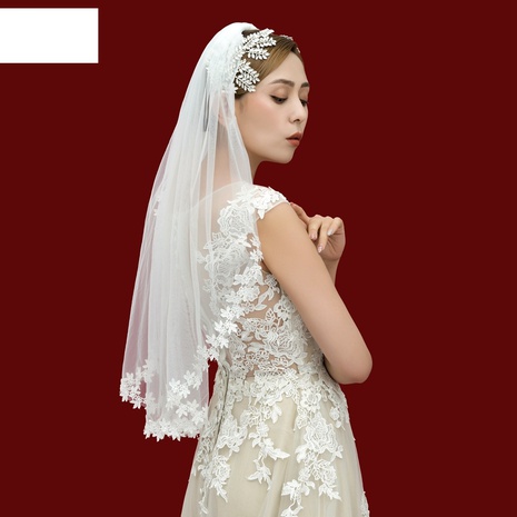 fashion simple bridal veil lace trailing long veil's discount tags
