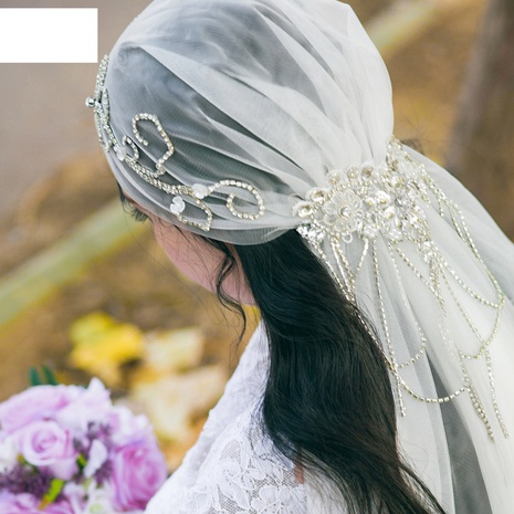 fashion simple veil headdress retro tassel veil's discount tags