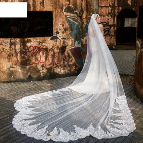 fashion retro lace veil widened soft mesh bridal veil's discount tags