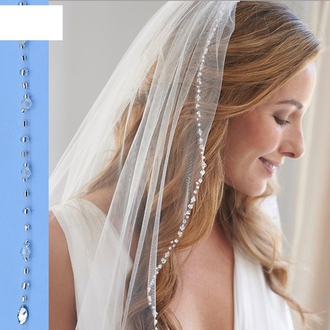 fashion bride veil wedding handmade tassel beaded veil's discount tags