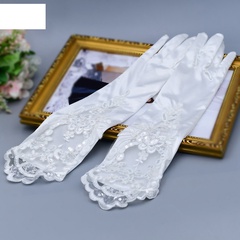Wedding Gloves Lace Bridal Long Flower Wedding Gloves