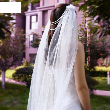 fashion retro beaded pearl veil bride beaded veil's discount tags