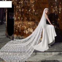 fashion simple handmade flower trailing bridal wedding veil