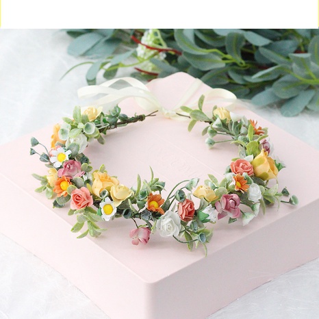 New Garland Daisy Rose Corolla Simulation Flower Headband Wholesale's discount tags