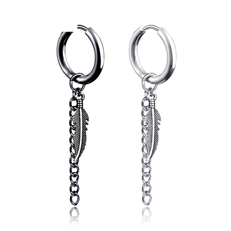 cadena de moda sin agujeros para los oídos pendientes de borla de acero de titanio solo's discount tags