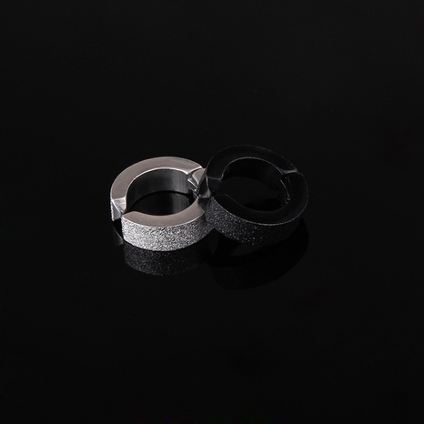 clips de oreja esmerilados de acero de titanio de color sólido simple's discount tags