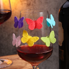 Identificador de marcador de mariposa de copa de vino de silicona marcador de copa de vino de fiesta pegatina de copa de animal