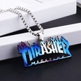 European and American street hiphop hiphop pendant Thrasher colorful necklacepicture9