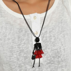Fashion Jewelry Crystal Ballet Girl Necklace