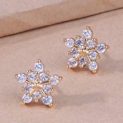 Korean style fashion inlaid zircon star personality temperament earrings
