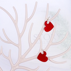 Neue rote Liebesliebe der silbernen Nadel bereifte süße Persönlichkeitsohrringe des koreanischen Temperaments der dreidimensionalen Ohrringe