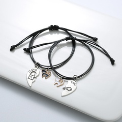 Fashion jewelry popular combination love love you cat leather rope bracelet