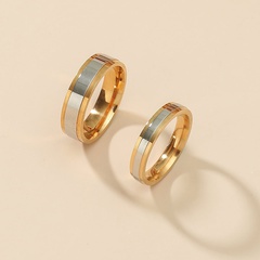 Bijoux de mode en acier inoxydable brillant Couple Set Ring