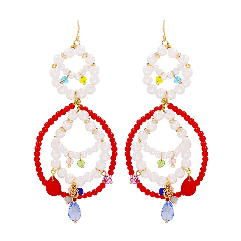 Neue handgefertigte Perlenohrringe im bhmischen Stil