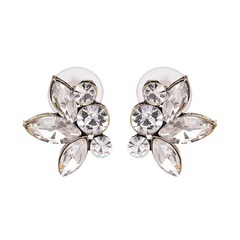 new style leaf diamond stud earrings