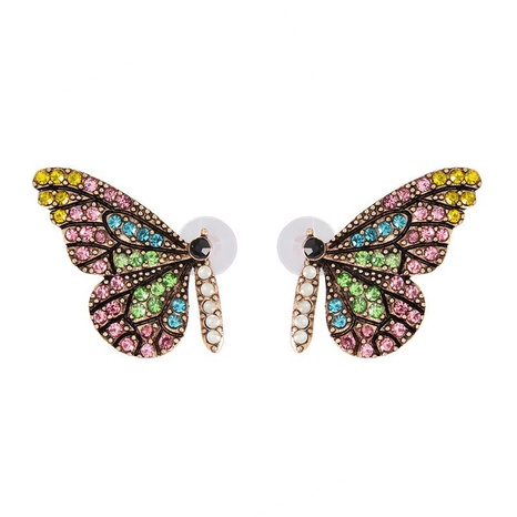 fashion butterfly color diamond earrings's discount tags