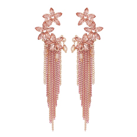 new geometric long pink wonderland flower tassel earrings's discount tags