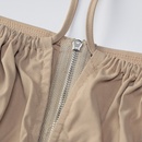 Womens New Fashion Stitching Casual Backless Zipper Short Sleeve TShirt Top Womenpicture25