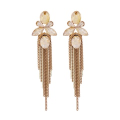 new long bohemian style tassel rhinestone earrings